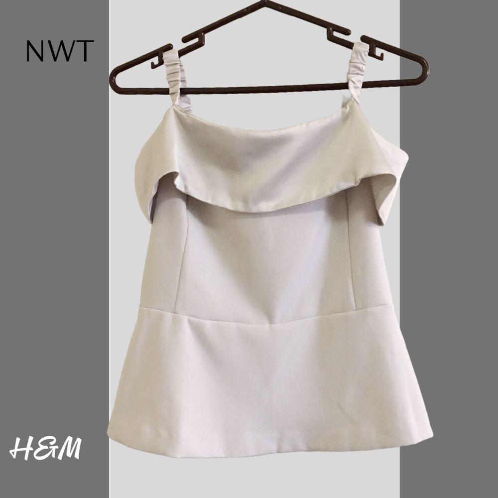 NWT H&M peplum top with straps, Sz S